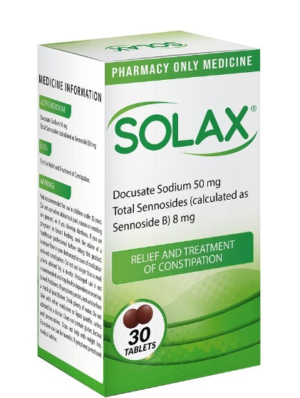 Solax Docusate Sodium Constipation Tablets 30
