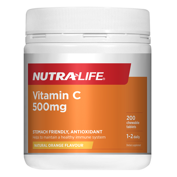 Nutra-Life Vitamin C 500mg 200 Chewable Tablets