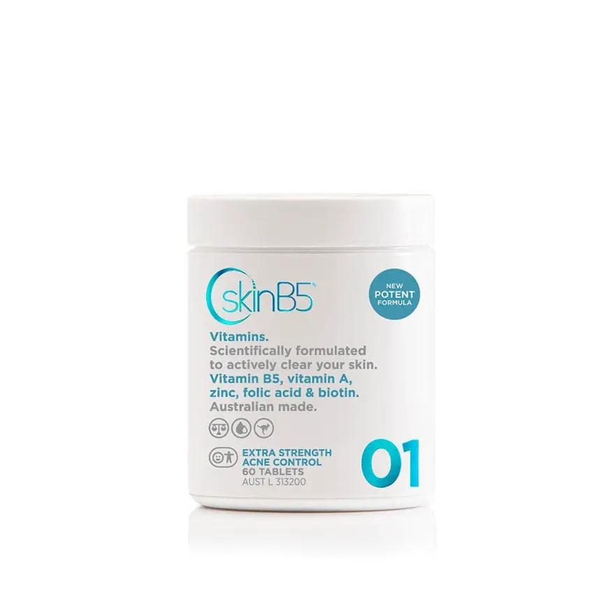 Skin B5 Extra Strength Acne Control Vitamins - 60 Tablets for Clear Skin Support acne control vitamins,clear skin support,extra strength acne tablets,optimized,Skin B5