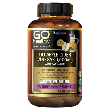 GO Healthy Go Apple Cider Vinegar 1000mg With Capsi-Slim 60 Vege Capsules